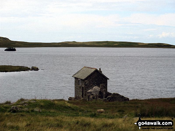 Walk c462 The Devoke Water Fells from Birker Fell - Boathouse on the shore of Devoke Water