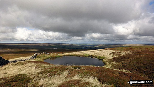 Walk n106 Killhope Law and Middlehope Moor from Allenheads - A pool on Middlehope Moor