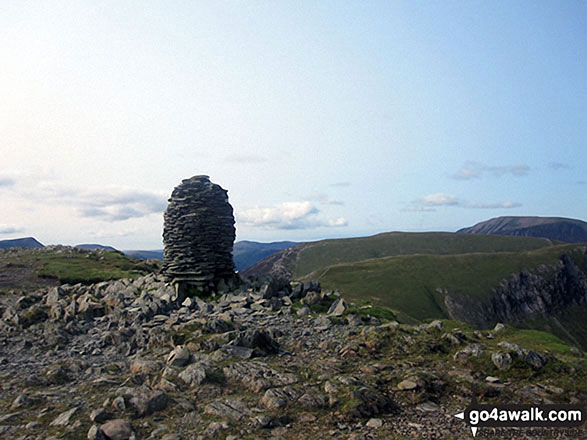 Walk c142 Robinson and Dale Head from Little Town - The tall cairn on the summit of Dale Head (Newlands)