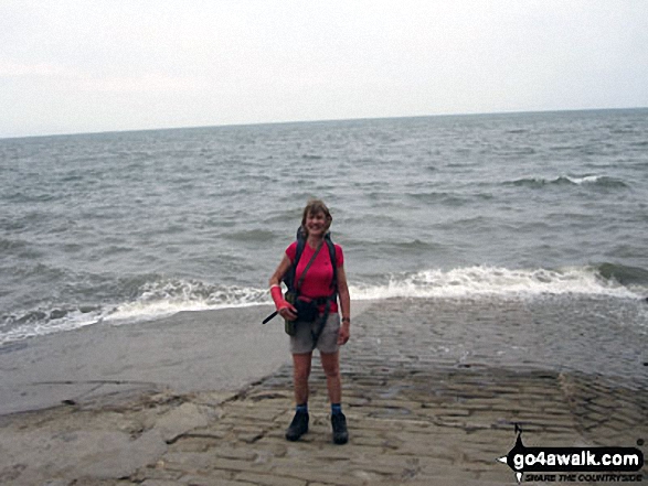 Toe Dipping and Pebble throwing in the North Sea at Robin Hood's Bay at the end of Wainwright's Coast to Coast Walk