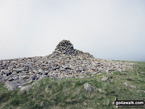 Walk c373 Stainton Pike, Whitfell and Buck Barrow from Broad Oak - Whitfell (Whit Fell) summit cairn and shelter