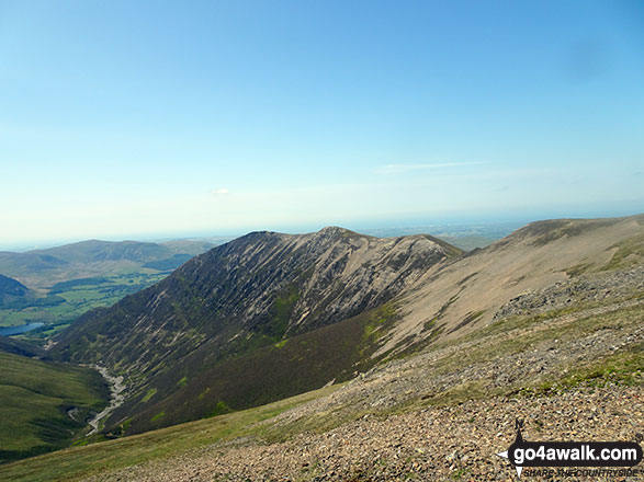 Walk c246 Hopegill Head and Grasmoor from Lanthwaite Green - Gasgale Gill (bottom left), Whin Ben, Whiteside (Crummock) (West Top) and Whiteside (Crummock) from Sand Hill