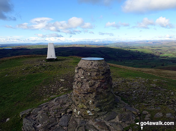 Walk c431 The Wet Sleddale Wainwright Outlying Fells - Winder Hill summit viewpoint and Trig Point