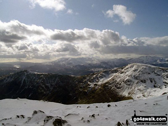 Walk c333 The Dovedale Round - Great Rigg (right) and High Pike (Scandale) (left) from Dove Crag