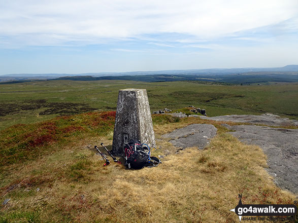 Walk l128 Catlow Fell and Crutchenber Fell (Bowland Knotts) from Cross of Greet Bridge - Crutchenber Fell (Bowland Knotts) summit trig point