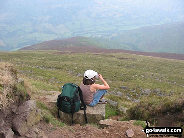 10 year old anna on Sugar Loaf (Y Fal) in The Black Mountains Monmouthshire Wales