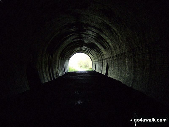 Walk d265 The Monsal Trail and Taddington from Wye Dale - The Monsal Trail where it passes through a tunnel in Wye Dale