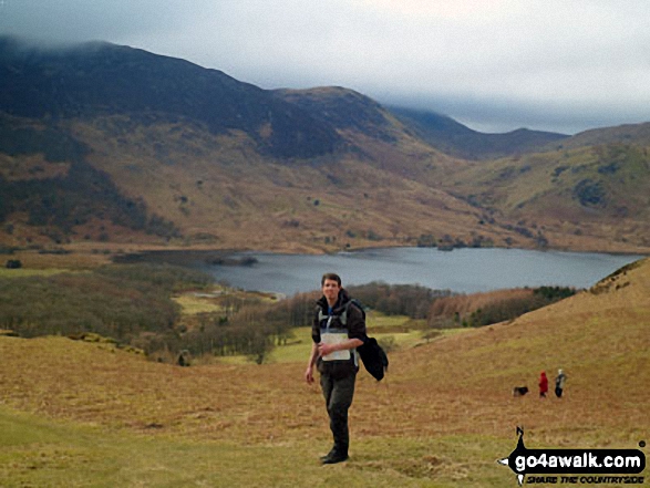 Russ with High Snockrigg, Robinson and Buttermere in the background from above from Burtness Wood