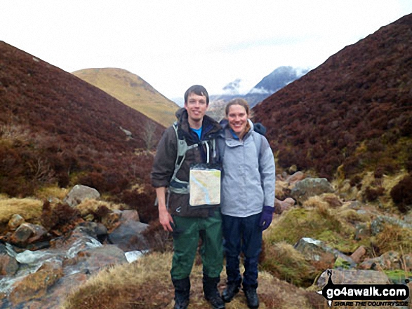 Walk c397 The Buttermere Fells from Buttermere - Me and Russ at the top of Scale Force