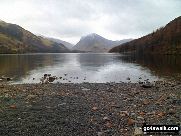 Walk c456 Fleetwith Pike, Hay Stacks, Brandreth and Grey Knotts from Honister Hause - Fleetwith Pike refelected in Buttermere