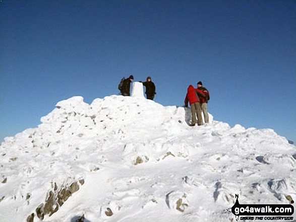 The summit of Cadair Idris (Penygadair) in deep snow