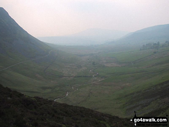 Walk c273 Skiddaw and Bakestall from Gale Road (Underscar) nr Keswick - The Cumbria Way and Dash Beck from the top of Whitewater Dash (Waterfall), Back o' Skiddaw