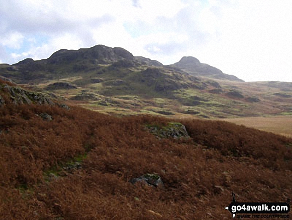 Crook Crag (left) and Green Crag (behind right) from Low Birker Tarn