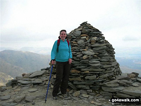 Lucy Rush on The Old Man Of Coniston in The Lake District Cumbria England