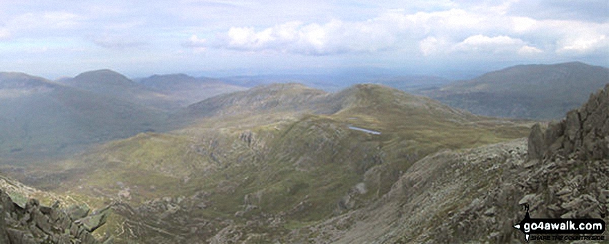 Looking SE towards Capel Curig from Glyder Fawr