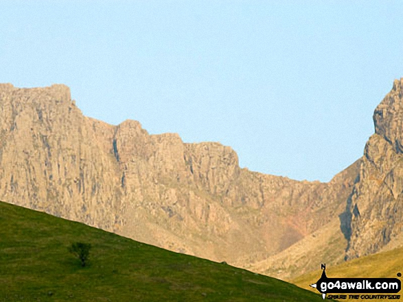 Walk c431 The Wet Sleddale Wainwright Outlying Fells - Mickledore at Sunset from Wasdale