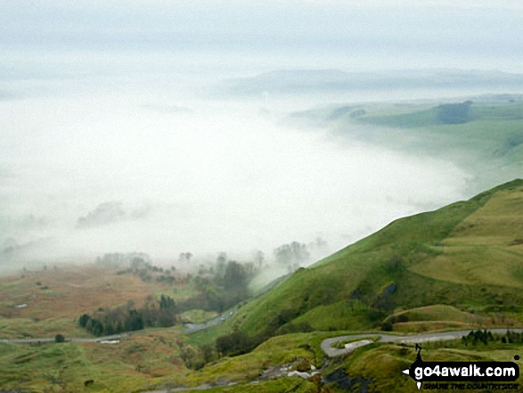 Castleton under a temperature inversion from Mam Tor