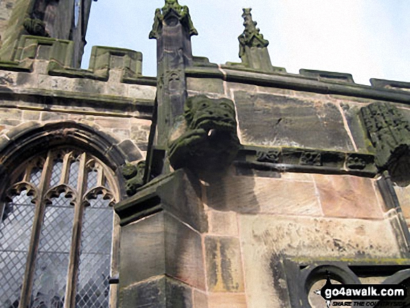 Walk ch148 Gawsworth Hall from North Rode - Gargoyle close-up on Gawsworth Church