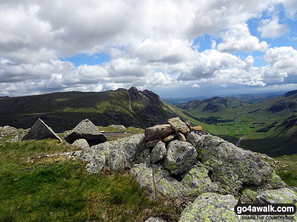 Walk c416 Scafell Pike from The Old Dungeon Ghyll, Great Langdale - Buck Pike (Langdale) summit cairn