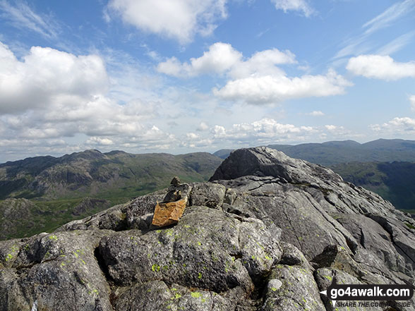 Walk c110 The Eskdale Skyline from Wha House Farm, Eskdale - The tiny cairn on the summit of Slight Side