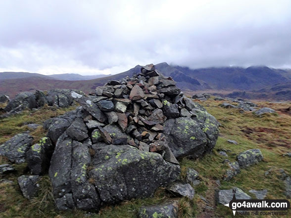 Walk c395 Glaramara, Allen Crags and Langstrath from Stonethwaite - Hard Knott summit cairn