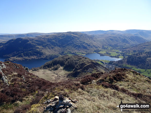 Walk c427 Helvellyn via Striding Edge from Patterdale - Glenridding Dodd from the lower slopes of Sheffield Pike