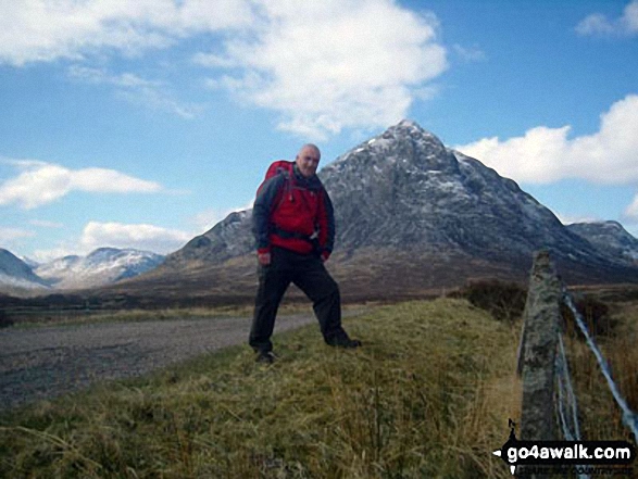 Me on the West Highland Way in The Pass of Glen Coe with Stob Coire Raineach (Buachaille Etive Beag) in the background