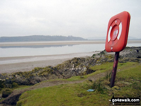 Walk c353 Holme Fell, Black Fell (Black Crag) and Tarn Hows from Tom Gill - Hampsfell above Grange-over-Sands across Morecambe Bay from Arnside