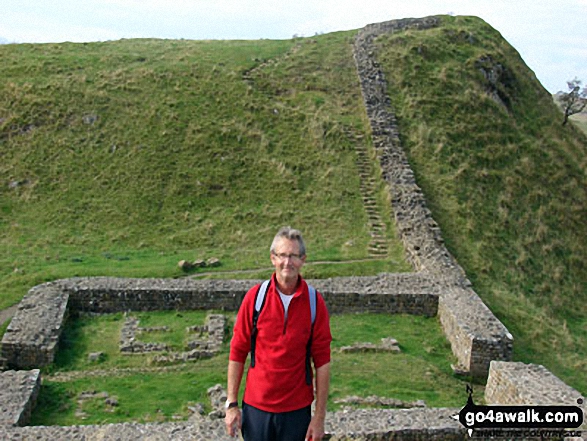 Walk n142 Hadrian's Wall from Cawfield Quarry to Steel Rigg - At a milecastle on Hadrian's Wall between Hotbank and Housesteads