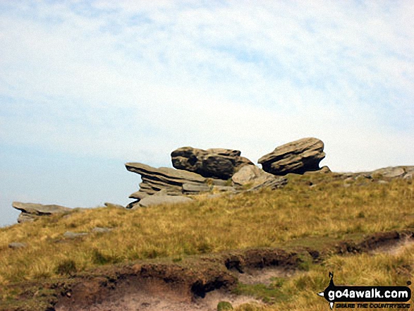 Walk d201 Seal Stones (Kinder Scout) and Seal Edge from Birchin Clough - Rock formations in Kinder Scout