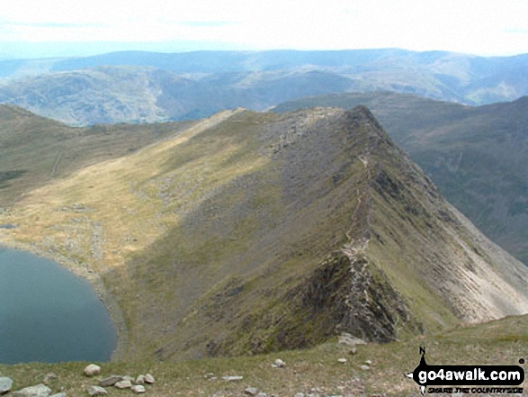 Walk c427 Helvellyn via Striding Edge from Patterdale - Striding Edge from Helvellyn summit