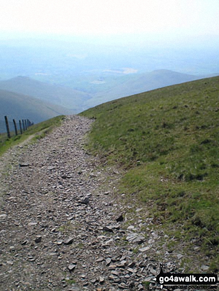 The track back from the summit of Calders