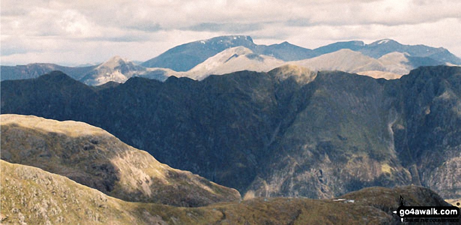 Ben Nevis and The Aonach Eagach Ridge from Beinn Fhada