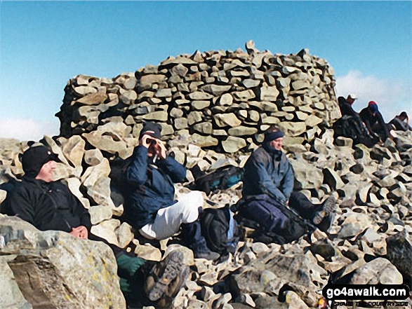 Walk c215 Scafell Pike from Seathwaite (Borrowdale) - The Summit of Scafell Pike