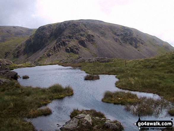 Walk c160 Pillar from Gatesgarth, Buttermere - Kirk Fell from the tarn above Black Sail Pass