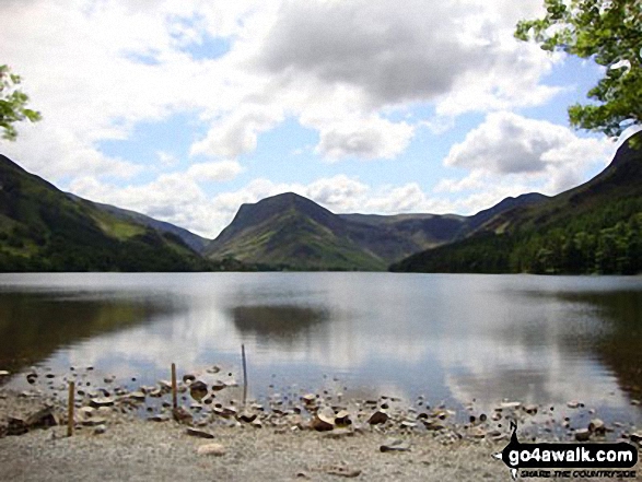 Walk c263 The High Stile Ridge from Buttermere - Buttermere, with Fleetwith Pike straight ahead and Hay Stacks (Haystacks) to the right