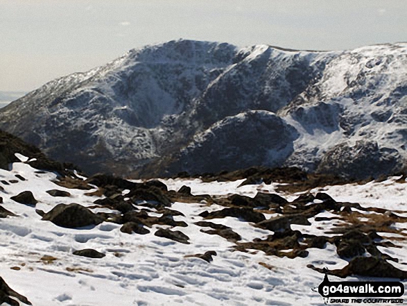 Walk c303 Swirl How and Wetherlam from Little Langdale - Coniston Old Man from Black Sails in the snow