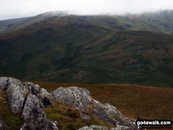 Walk c431 The Wet Sleddale Wainwright Outlying Fells - Looking across Swindale to Howes (Mosedale) from High Wether Howe