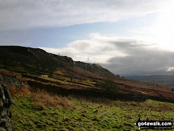 Baslow Edge from Curbar Gap with a storm approaching from South