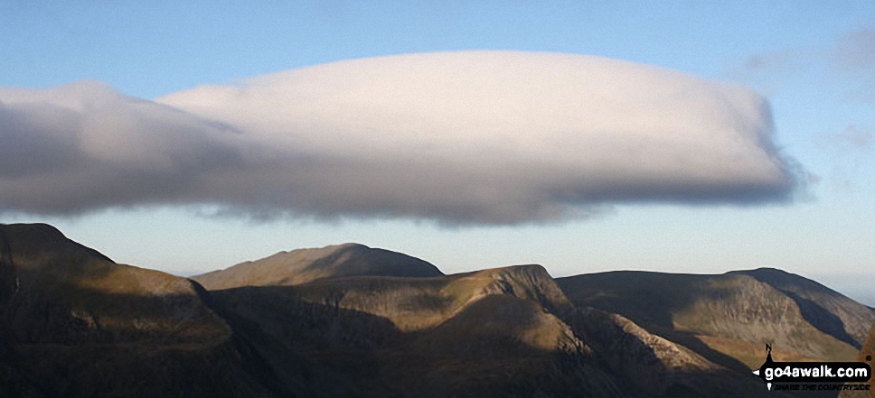 *Y Garn (Glyderau) (far left), Elidir Fawr, Foel-goch, Mynydd Perfedd and Carnedd y Filiast (Glyderau) from Tryfan