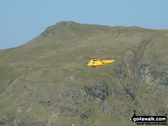 Rescue Helicopter with Place Fell from Beda Head (Beda Fell)