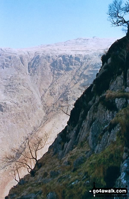 Walk Eagle Crag in The Central Fells, The Lake District, Cumbria, England