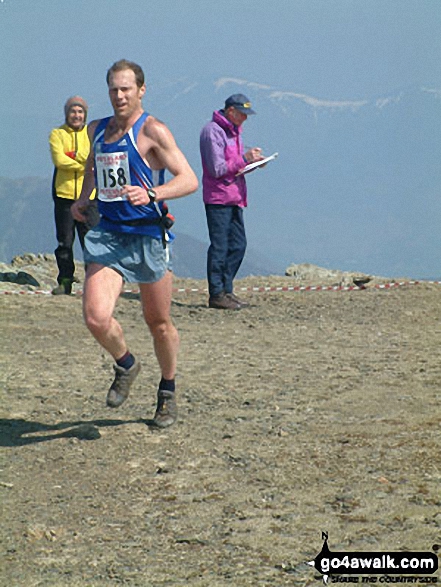 Walk c142 Robinson and Dale Head from Little Town - Anniversary Waltz Fell Race leader on Robinson summit