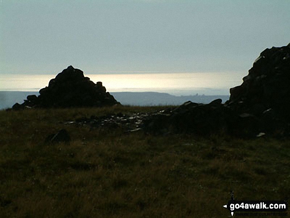 Walk c267 Haycock, Iron Crag, Lank Rigg and Grike from Ennerdale Water - Sellafield and the Irish Sea from Grike summit