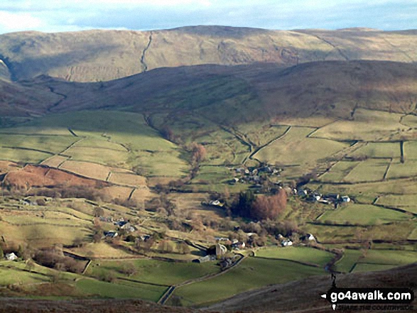 Walk c449 Sour Howes and Sallows from Kentmere - Kentmere village from Sallows