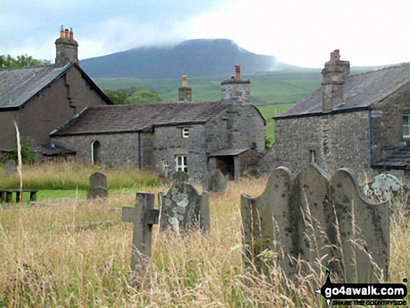 Walk ny333 The Yorkshire Three Peaks Challenge as a 3 day walk - Day 3 from Horton in Ribblesdale - Pen-y-Ghent from Horton in Ribblesdale Churchyard