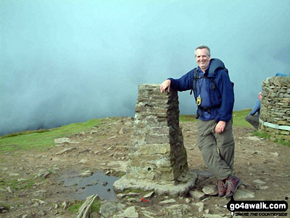 Walk ny333 The Yorkshire Three Peaks Challenge as a 3 day walk - Day 3 from Horton in Ribblesdale - On Pen-y-ghent summit