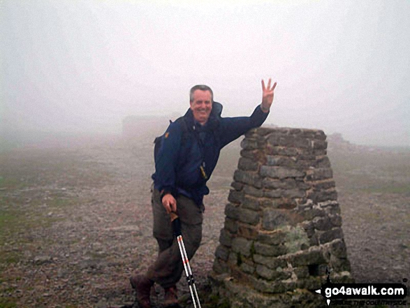 Walk ny154 Ingleborough and the Ingleton Waterfalls from Ingleton - On Ingleborough summit