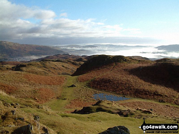 Looking towards Windermere from Loughrigg Fell summit