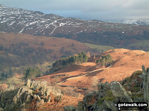 Descending Loughrigg Fell in winter light towards Rydal